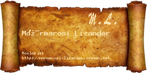 Mármarosi Lizander névjegykártya